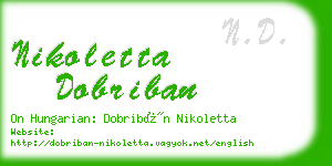 nikoletta dobriban business card